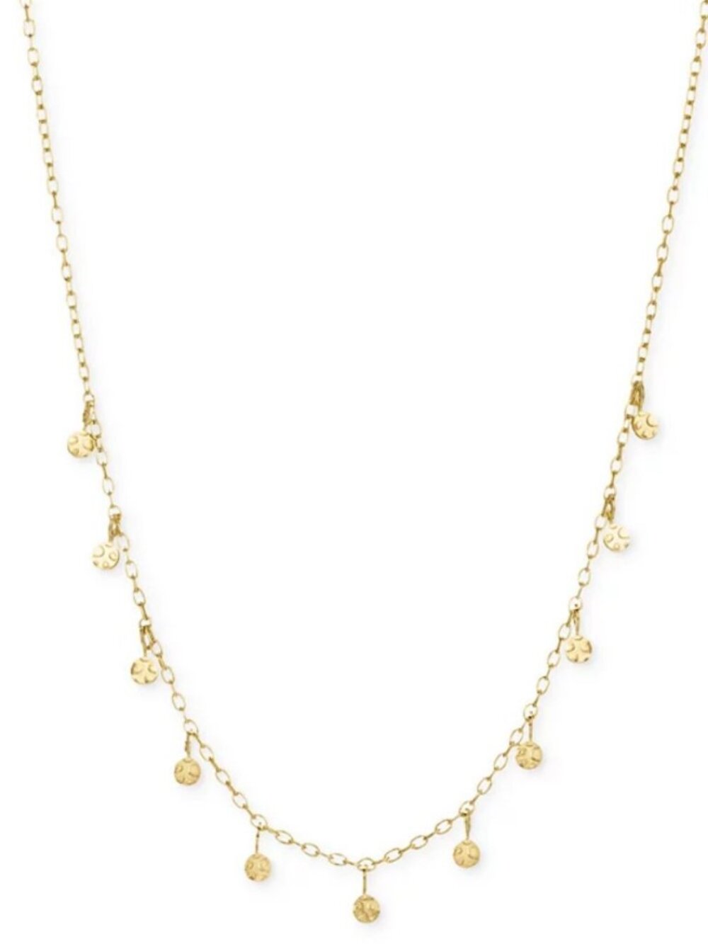 Sarah Chloe Dangle Disc Choker Necklace in 14k Gold-Plated Sterling Silver, 12"